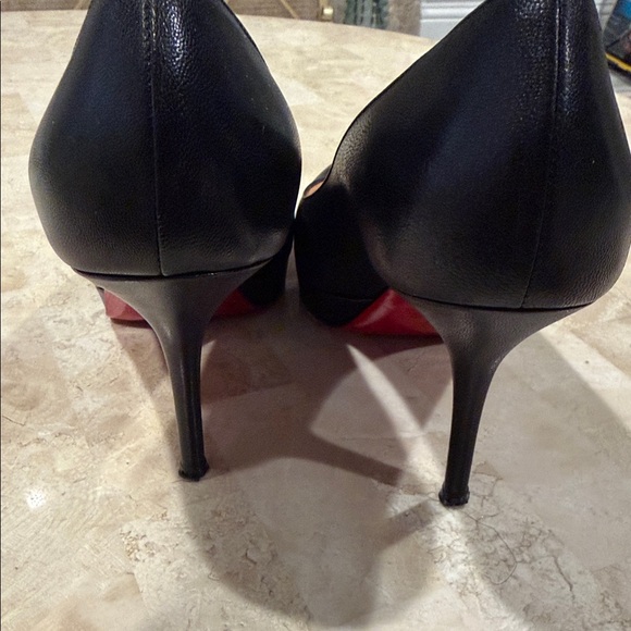 Christian Louboutin Black Leather Heels 38 - Picture 5 of 8